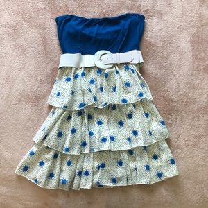 Printed blue dress